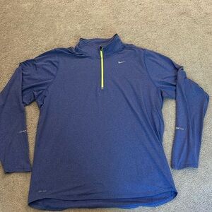 Nike DRI-FIT long sleeve running shirt, Size XL, Color blue with neon, brand new